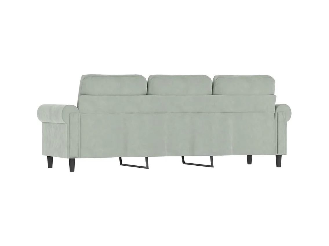 Sofá de 3 plazas terciopelo gris claro 180 cm PWFG30223