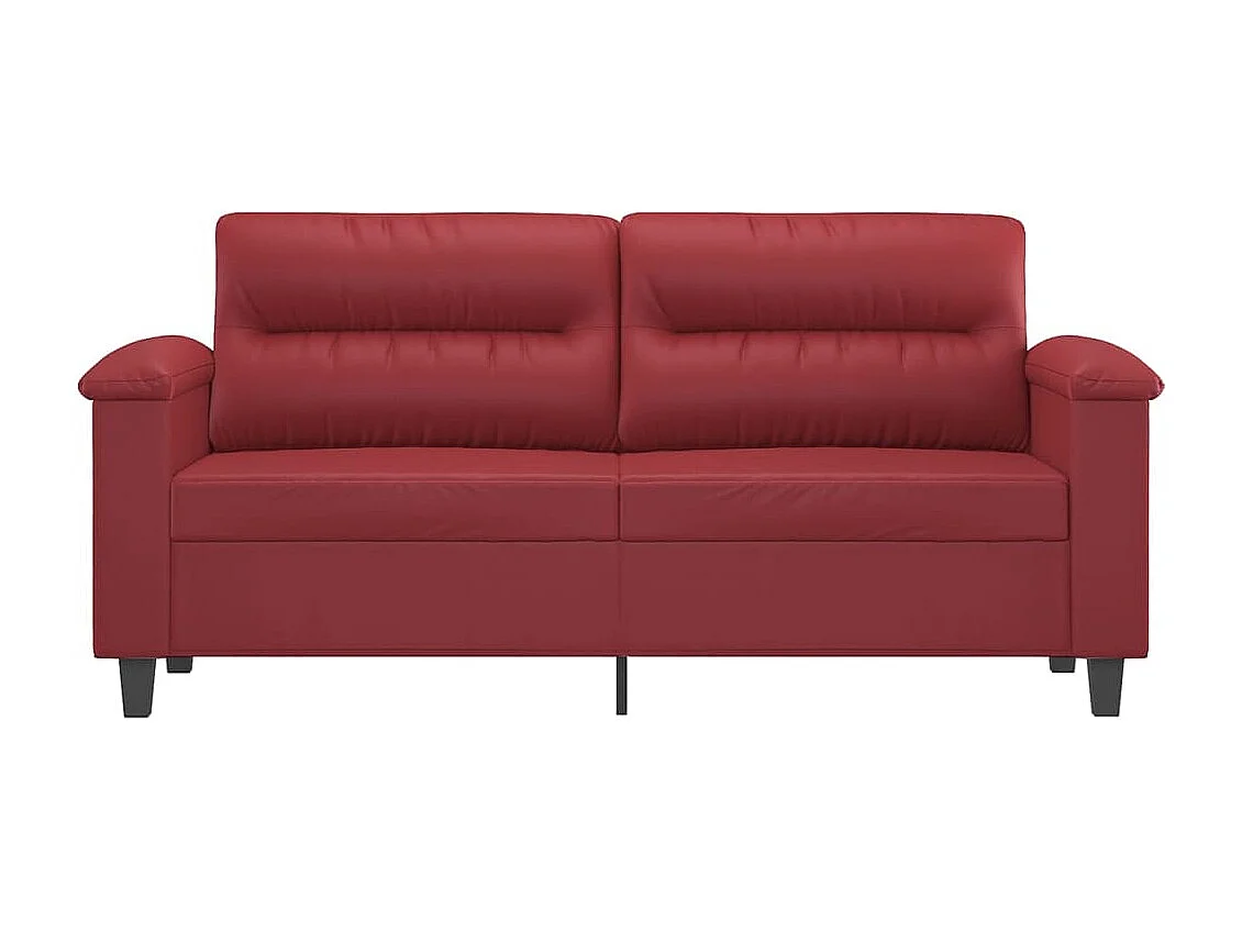 Canapé à 2 places Rouge bordeaux 140 cm Similicuir REO53696