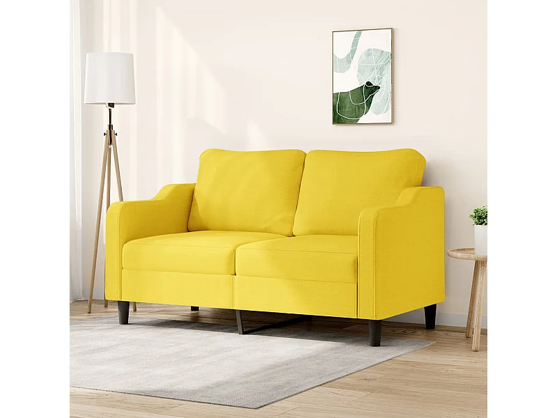 Canapé à 2 places Jaune clair 140 cm Tissu REO26530