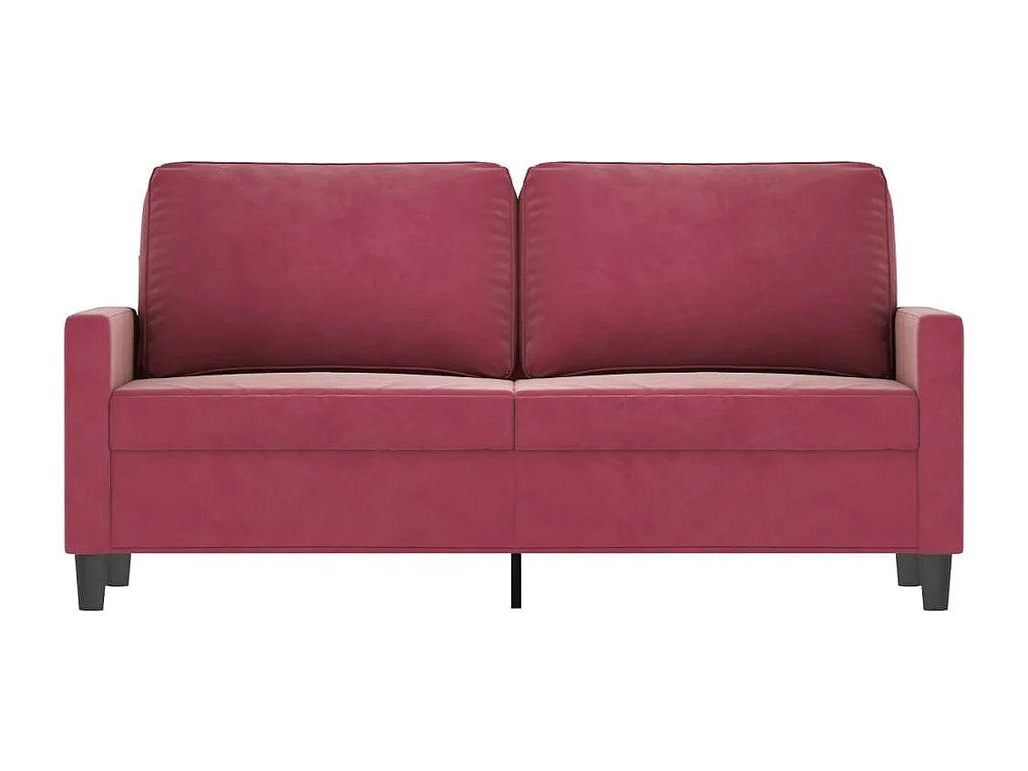 Canapé à 2 places Rouge bordeaux 140 cm Velours REO65127