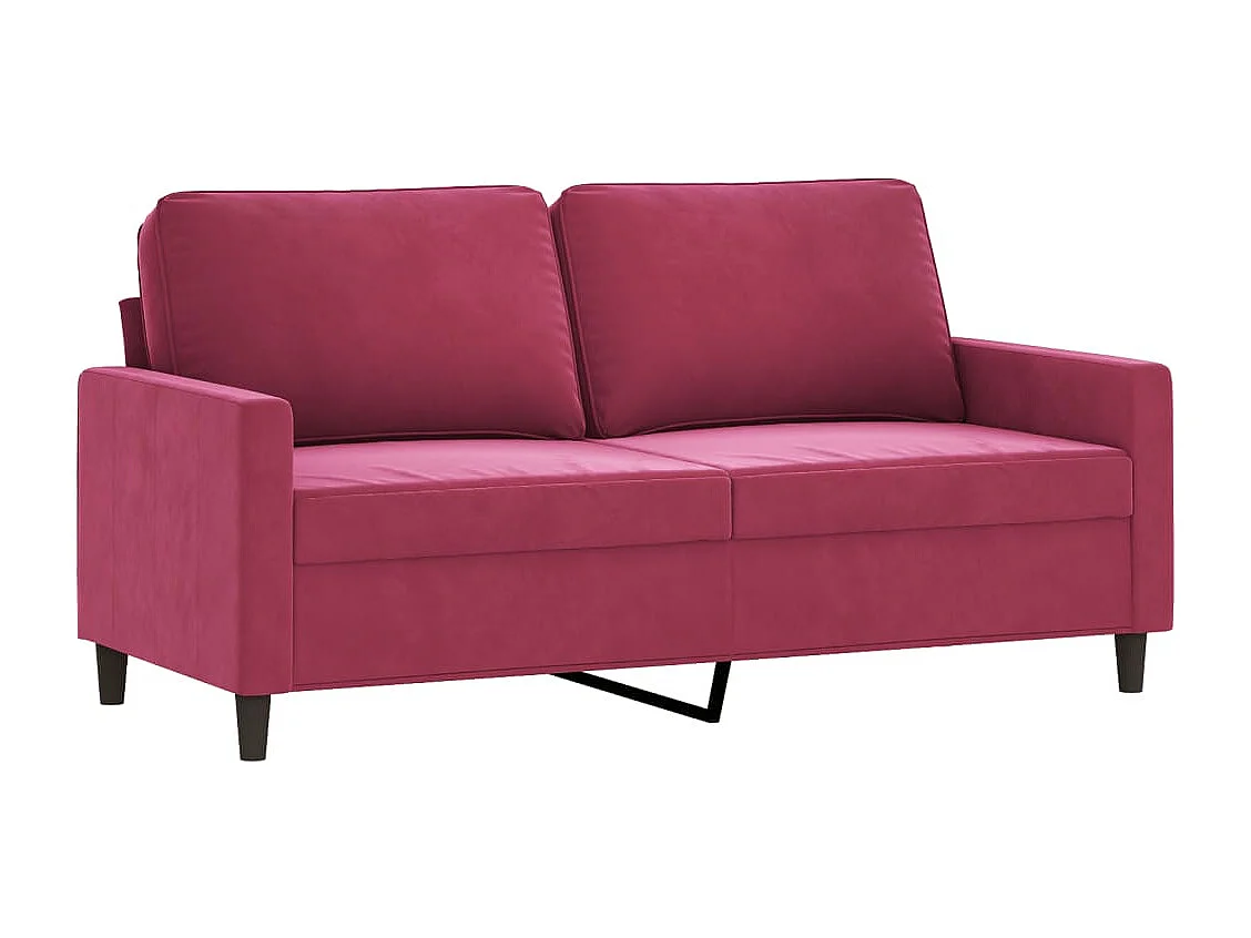 Sofá de 2 lugares veludo 140 cm vermelho tinto PT202348