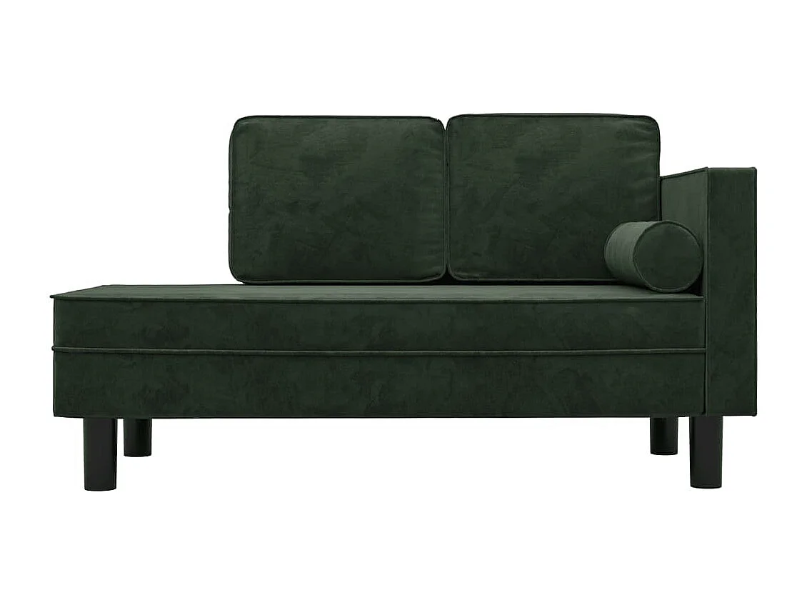 Canapé fixe avec coussins et traversin vert foncé velours REO28900
