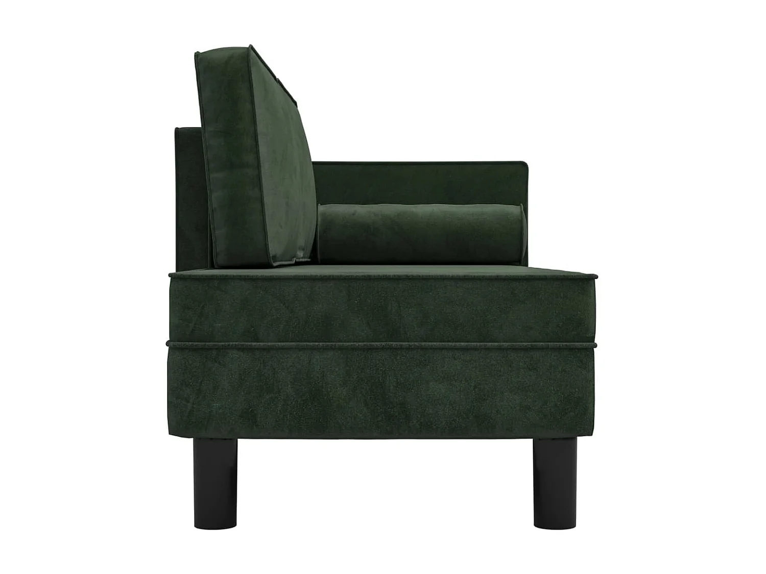 Canapé fixe avec coussins et traversin vert foncé velours REO28900