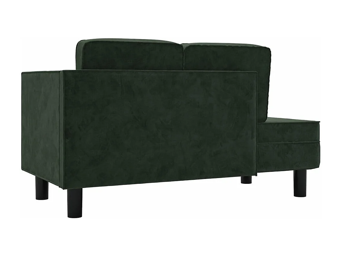 Canapé fixe avec coussins et traversin vert foncé velours REO28900