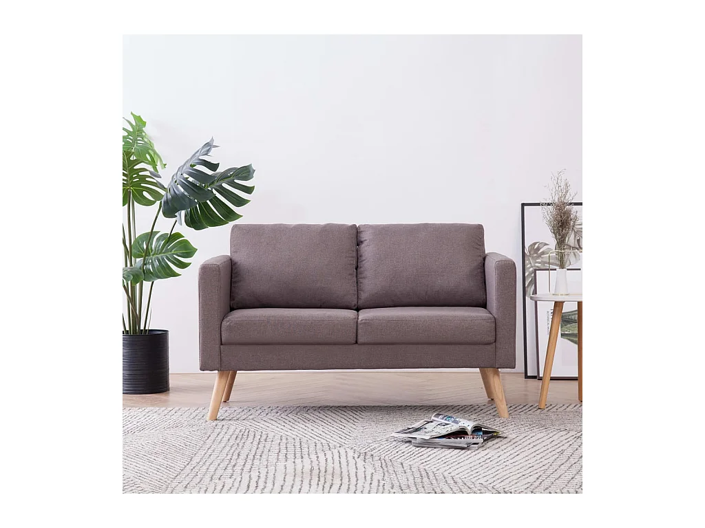Canapé à 2 places Tissu Taupe REO77765