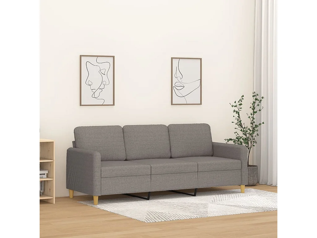 Canapé à 3 places Taupe 180 cm Tissu REO90508