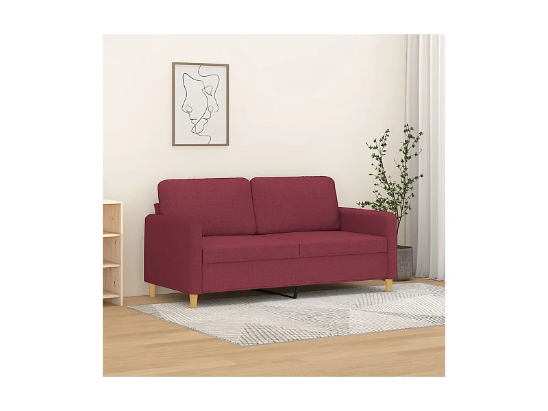 Sofá de 2 lugares tecido 140 cm vermelho tinto PT110608