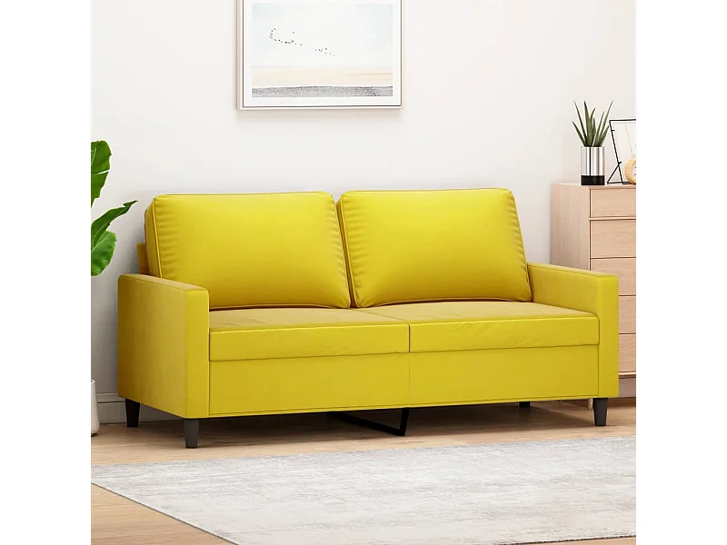 Sofá de 2 plazas terciopelo amarillo 140 cm PWFG40402