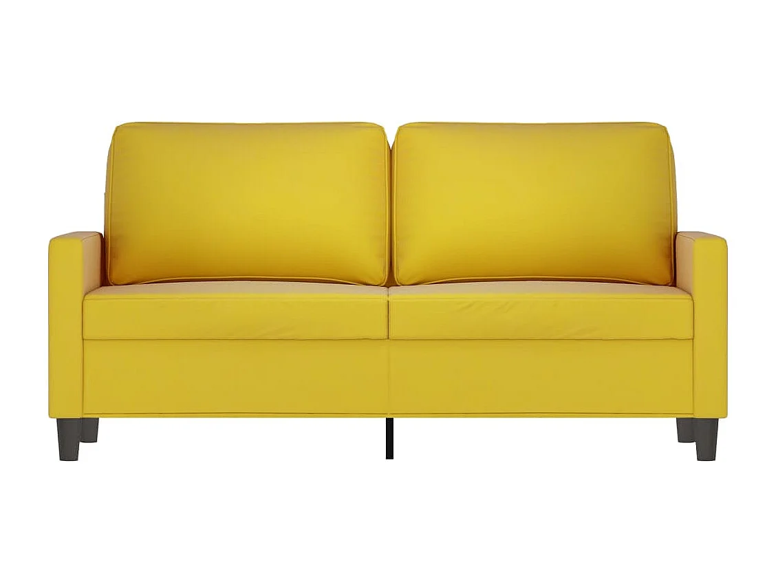 Canapé à 2 places Jaune 140 cm Velours REO39632