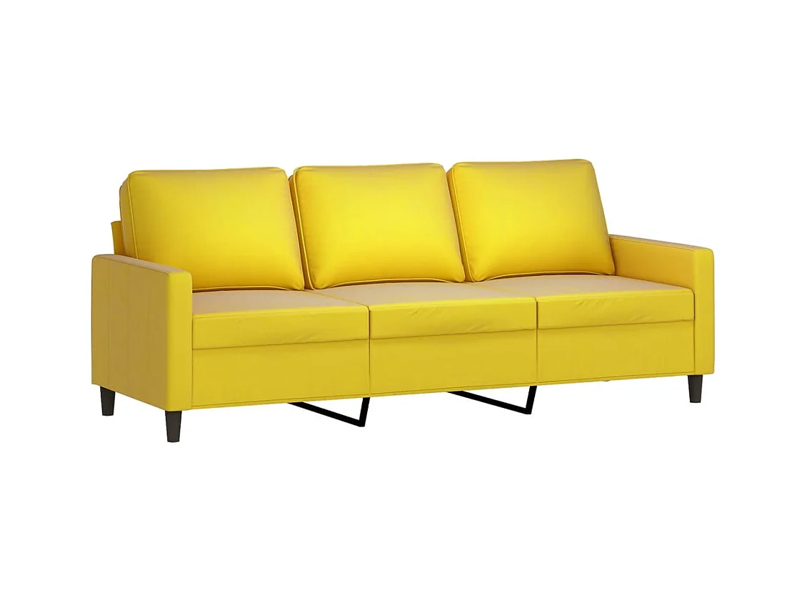 Canapé à 3 places Jaune 180 cm Velours REO71685