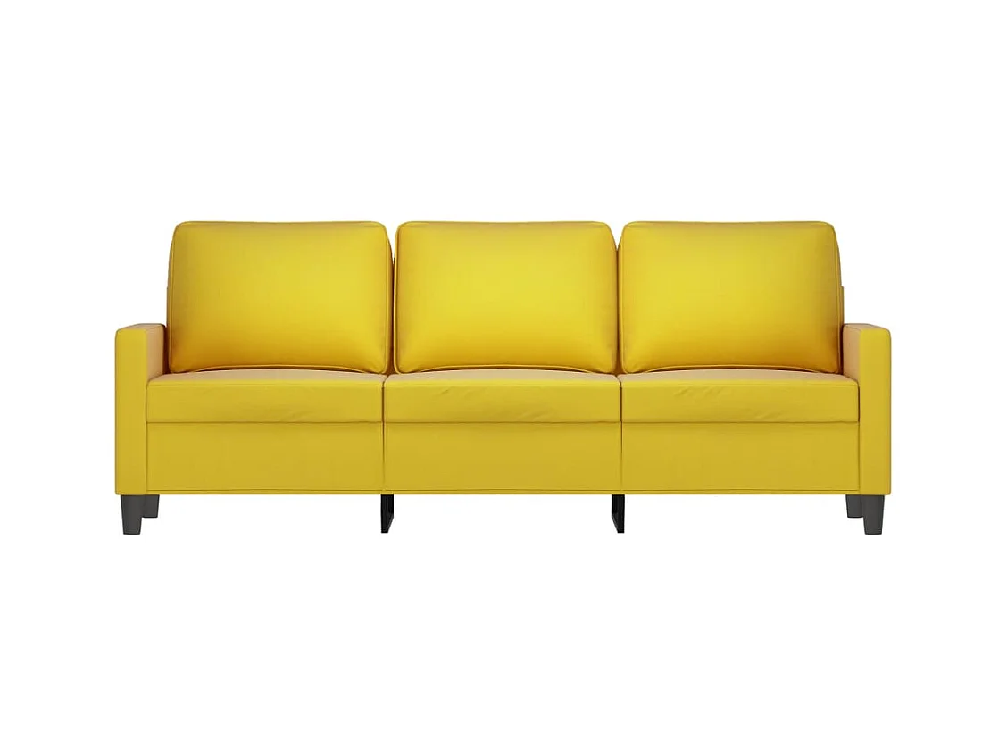 Canapé à 3 places Jaune 180 cm Velours REO71685