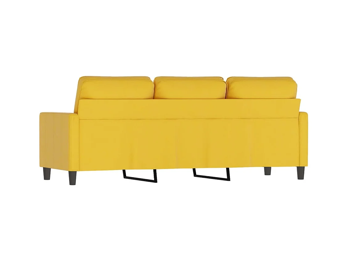Canapé à 3 places Jaune 180 cm Velours REO71685