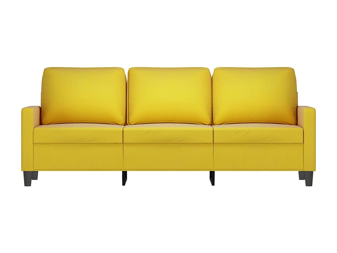 Canapé à 3 places Jaune 180 cm Velours REO71685