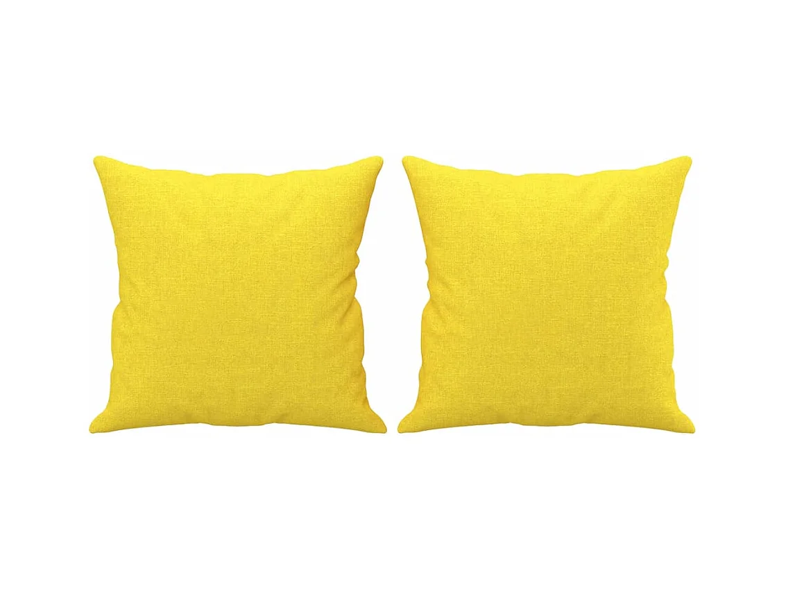 Canapé 3 places avec oreillers jaune clair 180 cm tissu REO21273