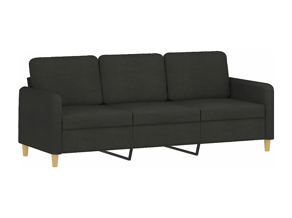 Driezitsbank 180 cm stof zwart NL206059