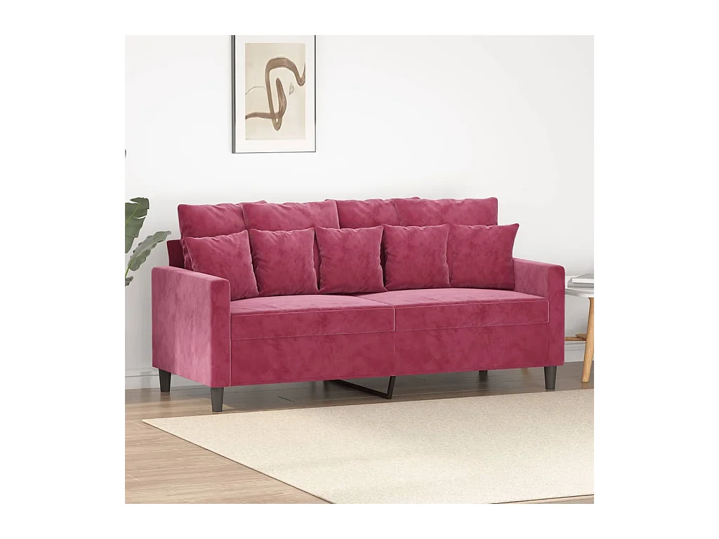 Canapé à 2 places Rouge bordeaux 140 cm Velours REO46208