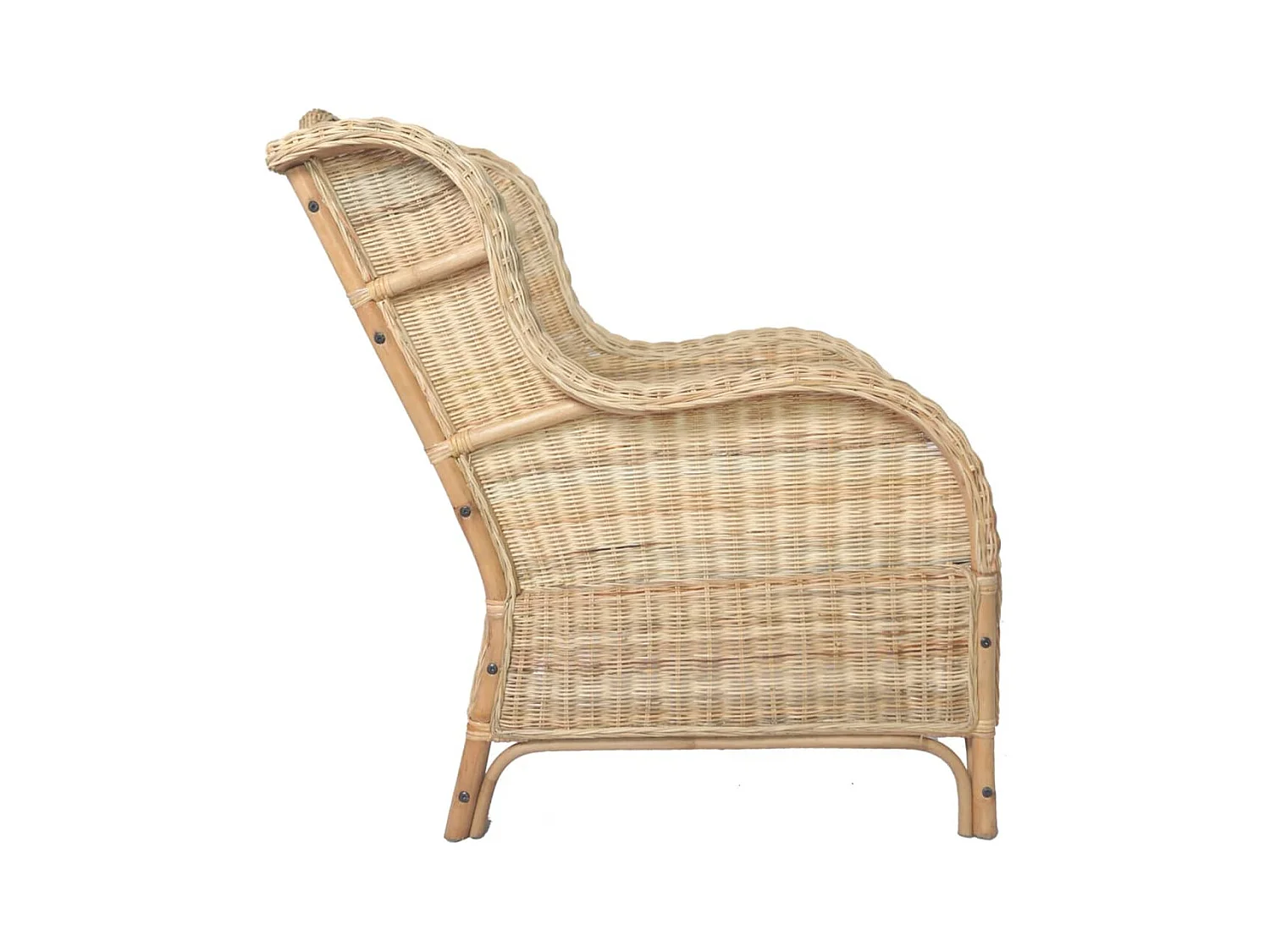 Canapé avec coussin Rotin naturel et lin REO36671