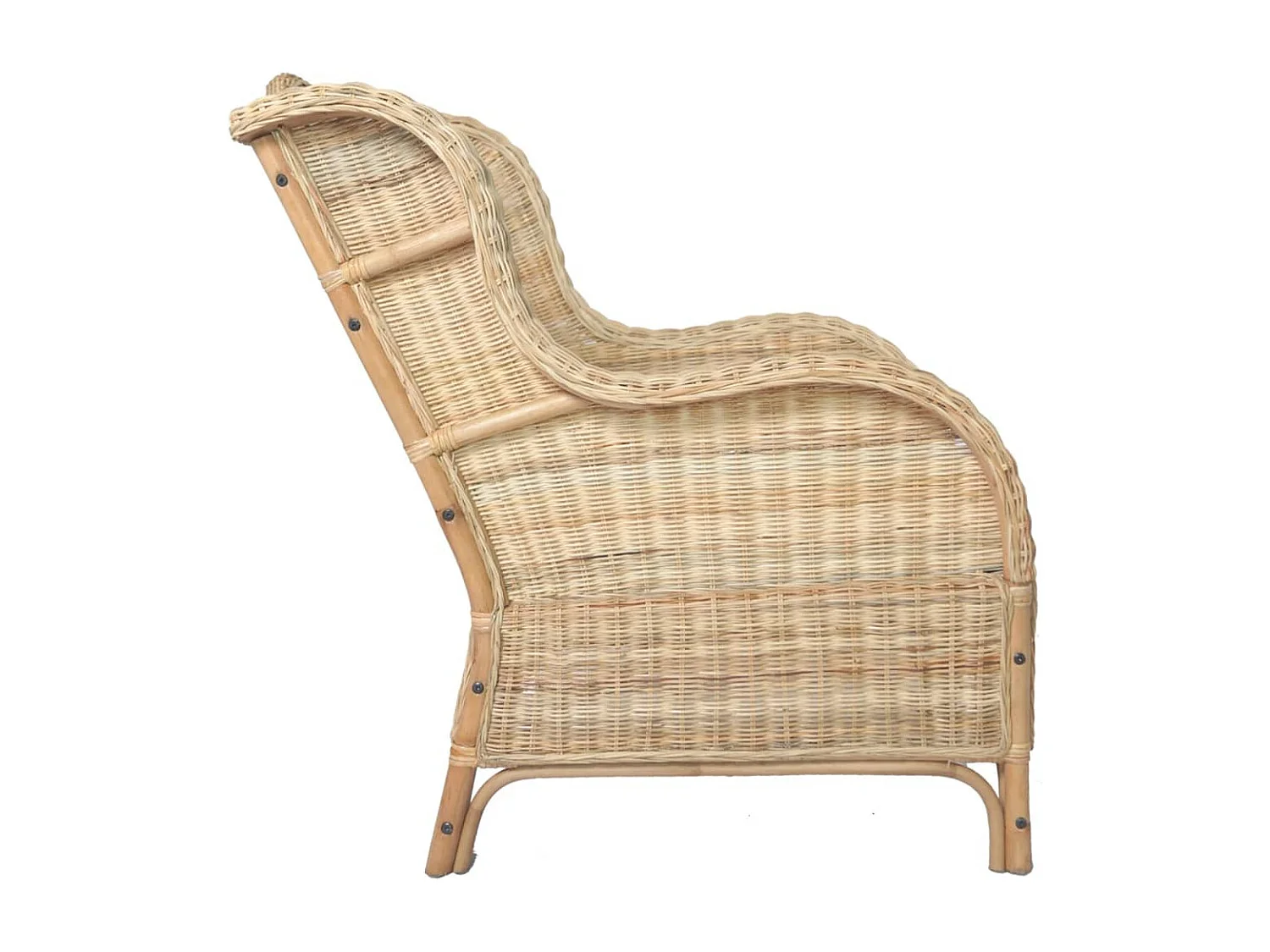 Canapé avec coussin Rotin naturel et lin REO36671