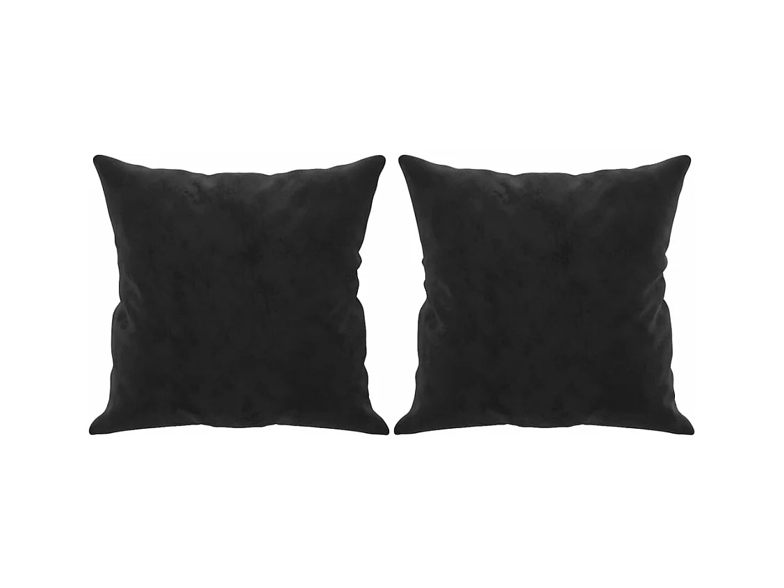 Canapé 2 places avec oreillers décoratifs noir 120 cm velours REO31057
