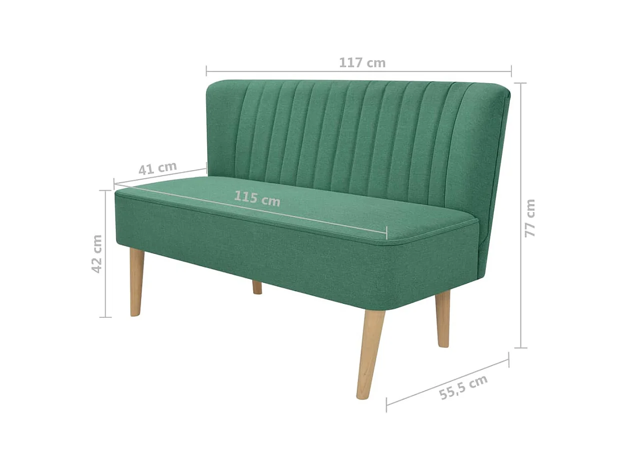 Canapé 117 x 55,5 x 77 cm Tissu Vert REO79915