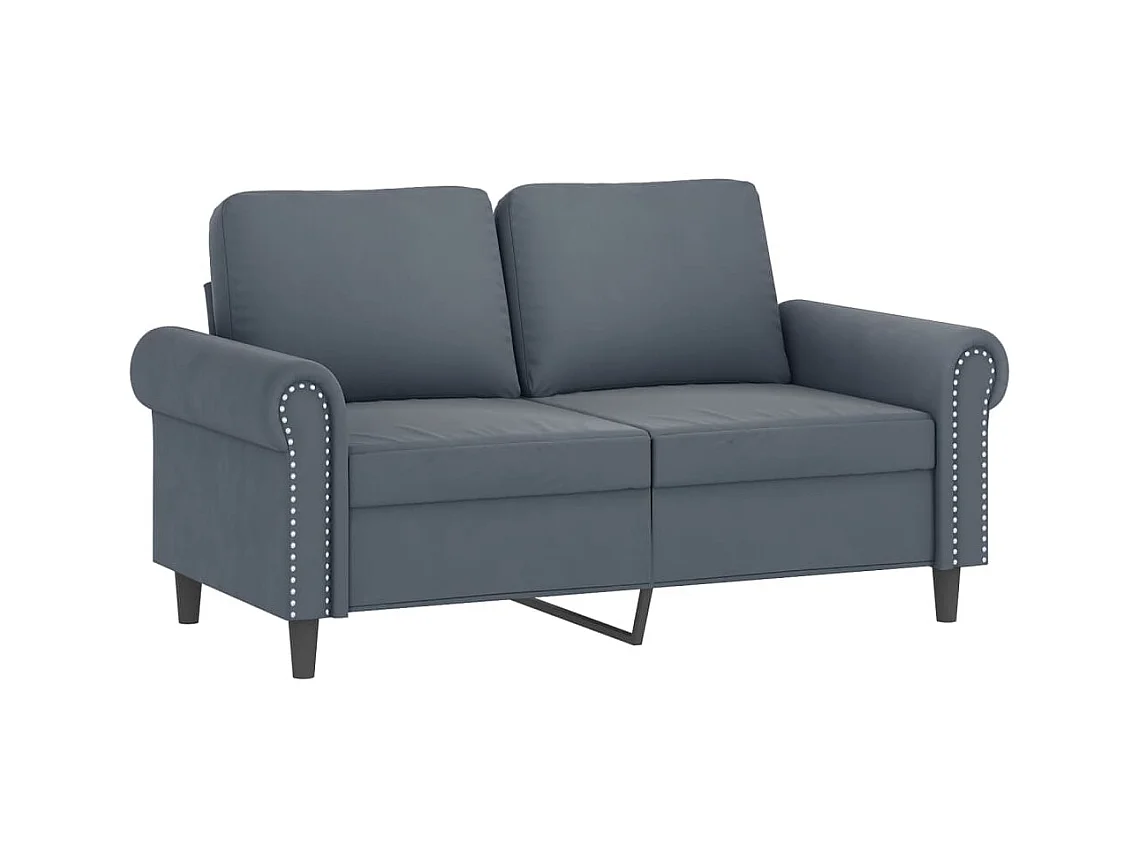 Canapé à 2 places Gris foncé 120 cm Velours REO27391