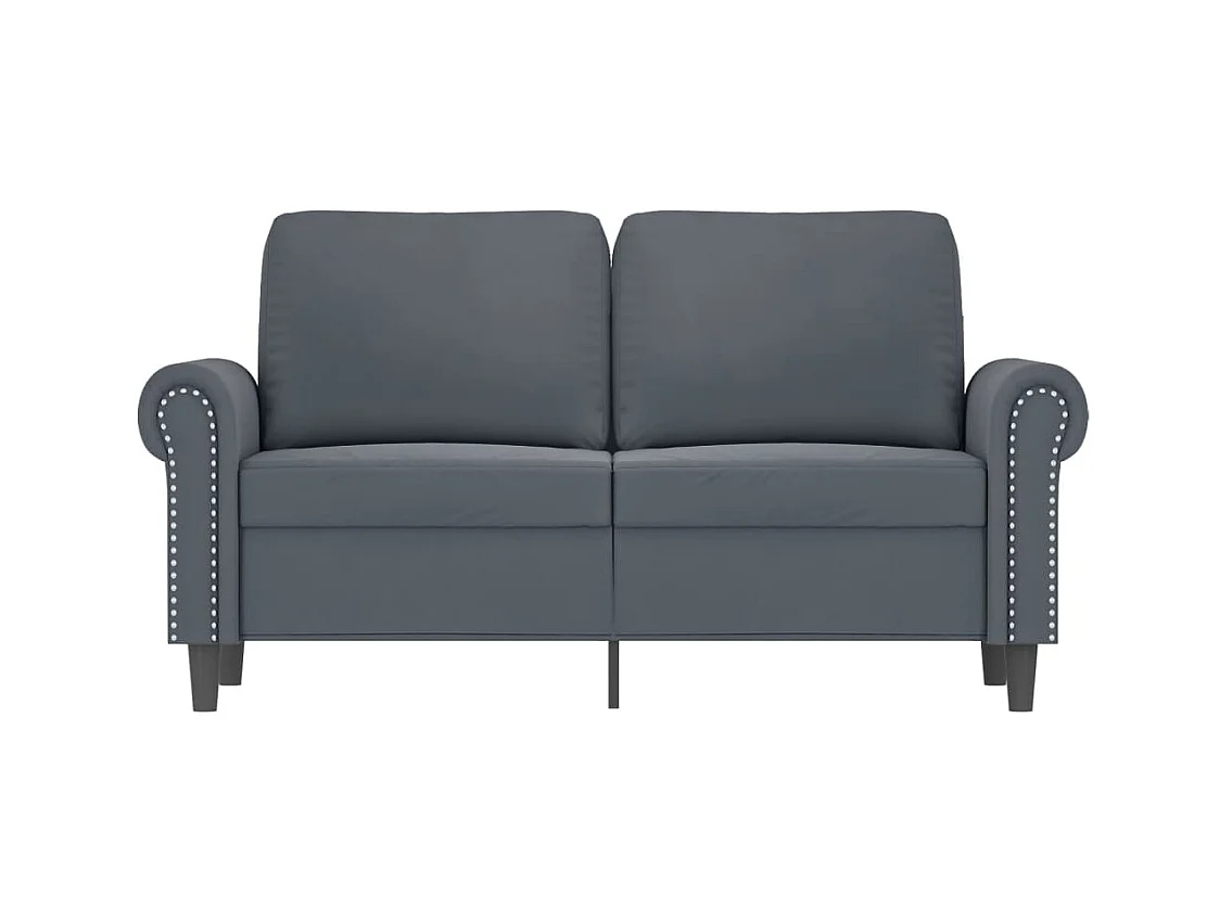 Canapé à 2 places Gris foncé 120 cm Velours REO27391