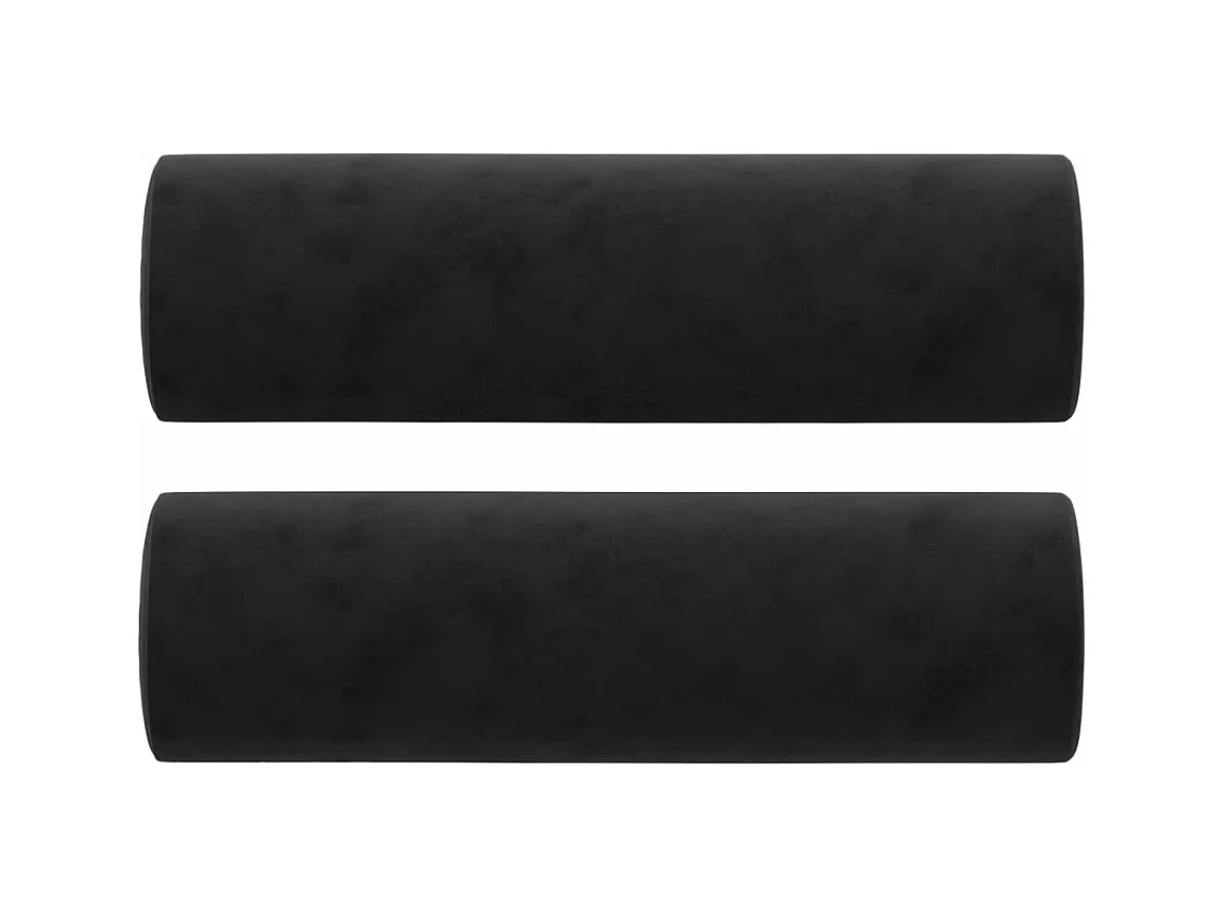 Sofá 3 lugares c/ almofadas decorativas 180 cm veludo preto PT654480