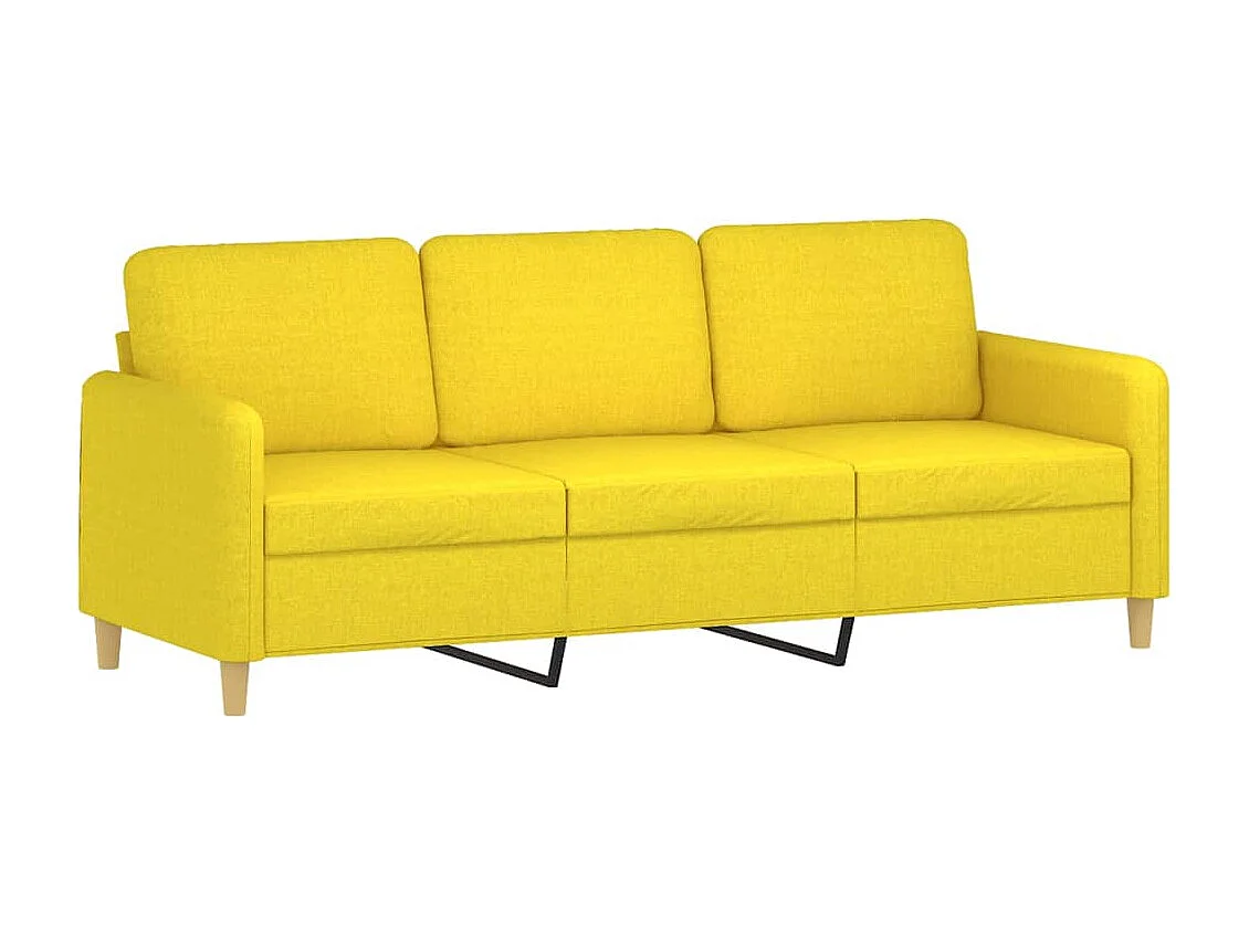 Canapé à 3 places Jaune clair 180 cm Tissu REO12694