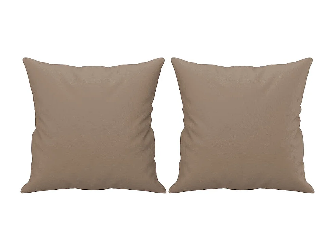 Sofá 2 lugares + almofadas 120 cm couro artificial cappuccino PT262987