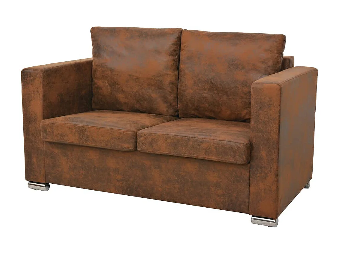 Sofá de 2 lugares 137x73x82 cm camurça artificial PT577035