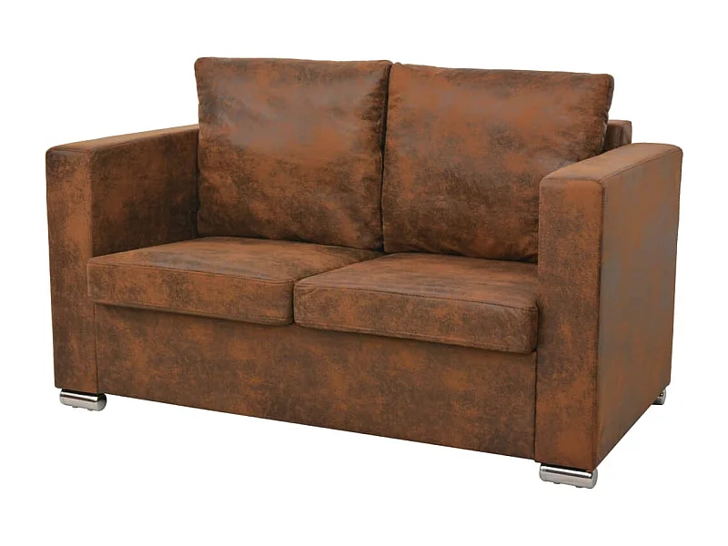 Sofá de 2 lugares 137x73x82 cm camurça artificial PT577035