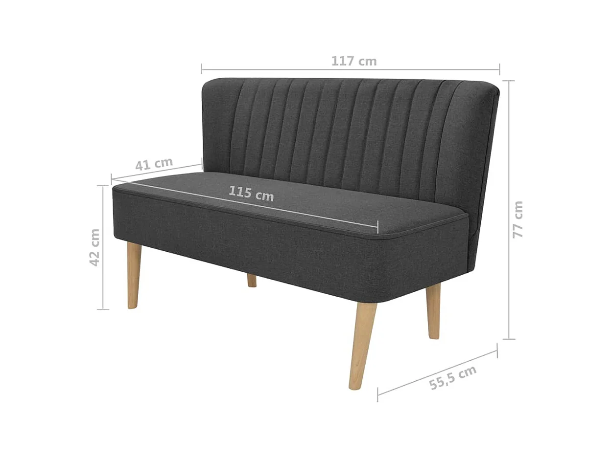 Canapé 117 x 55,5 x 77 cm Tissu Gris foncé REO46390