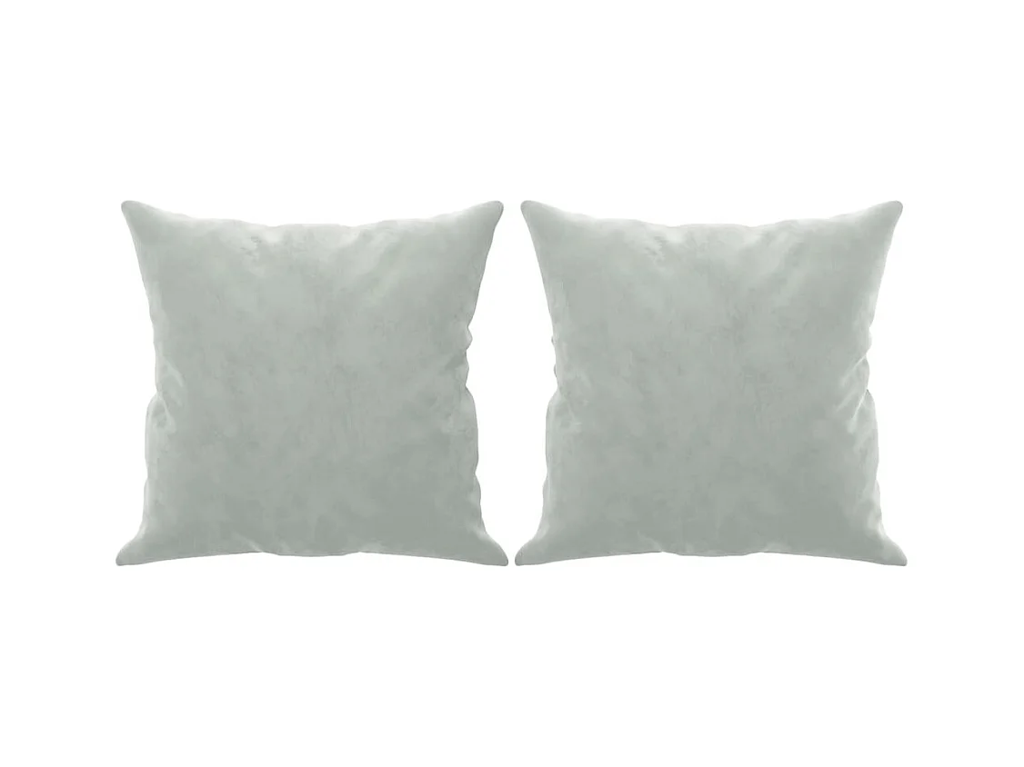 Canapé 2 places avec oreillers gris clair 140 cm velours REO76508