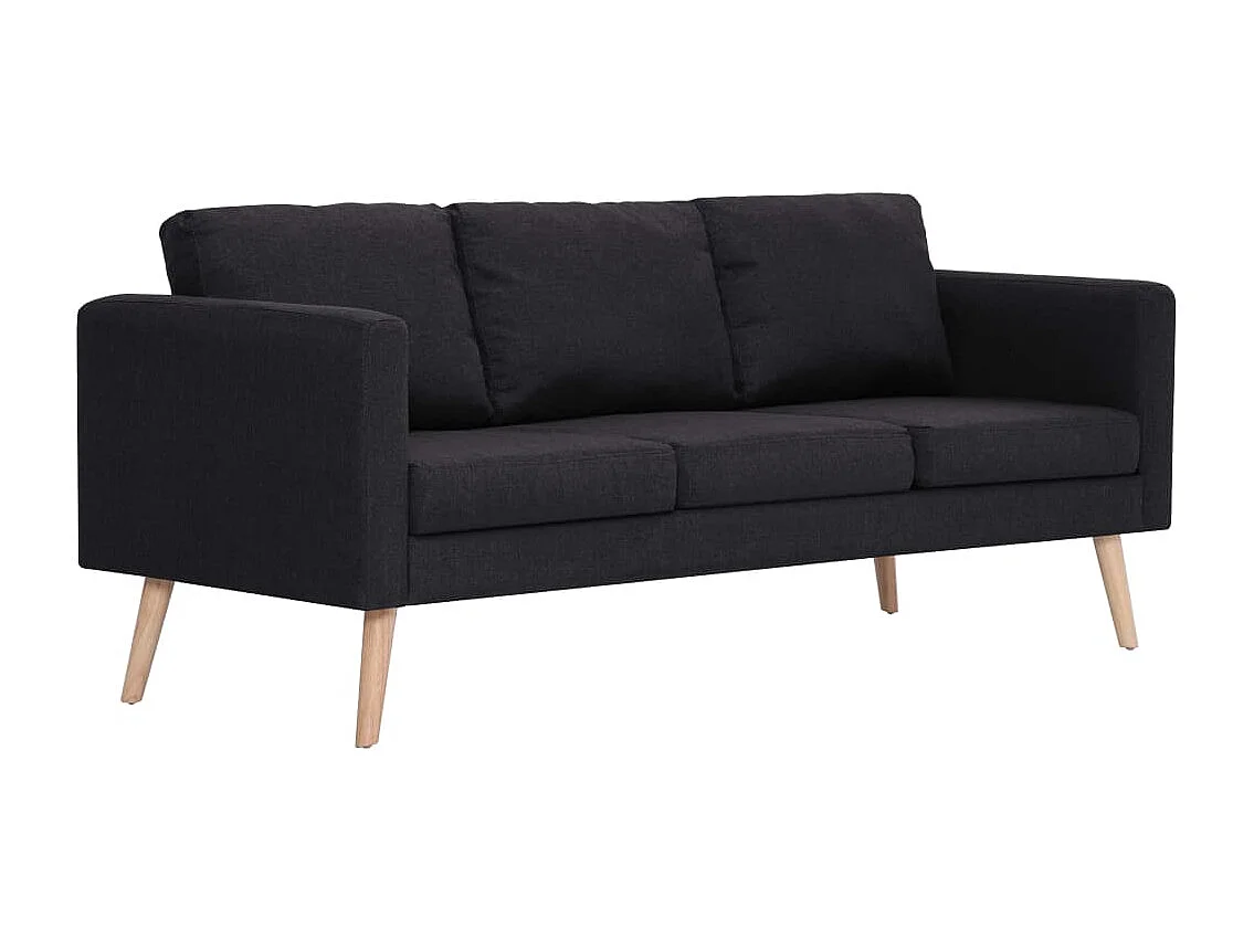 Canapé à 3 places Tissu Noir REO95159