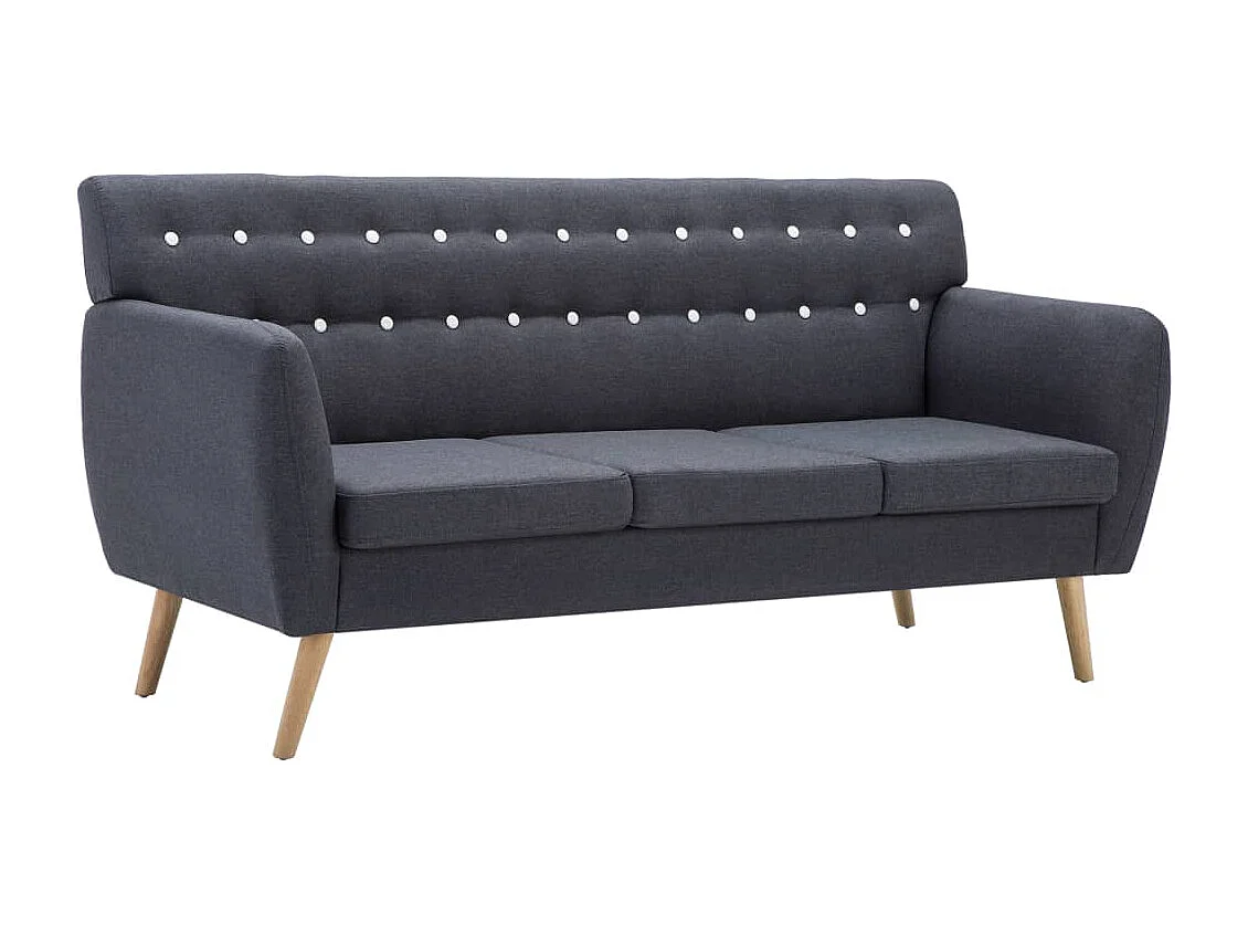 Canapé à 3 places Revêtement en tissu 172x70x82 cm Gris foncé REO47270