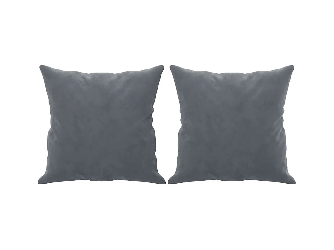 Canapé 2 places avec oreillers gris foncé 140 cm velours REO49547