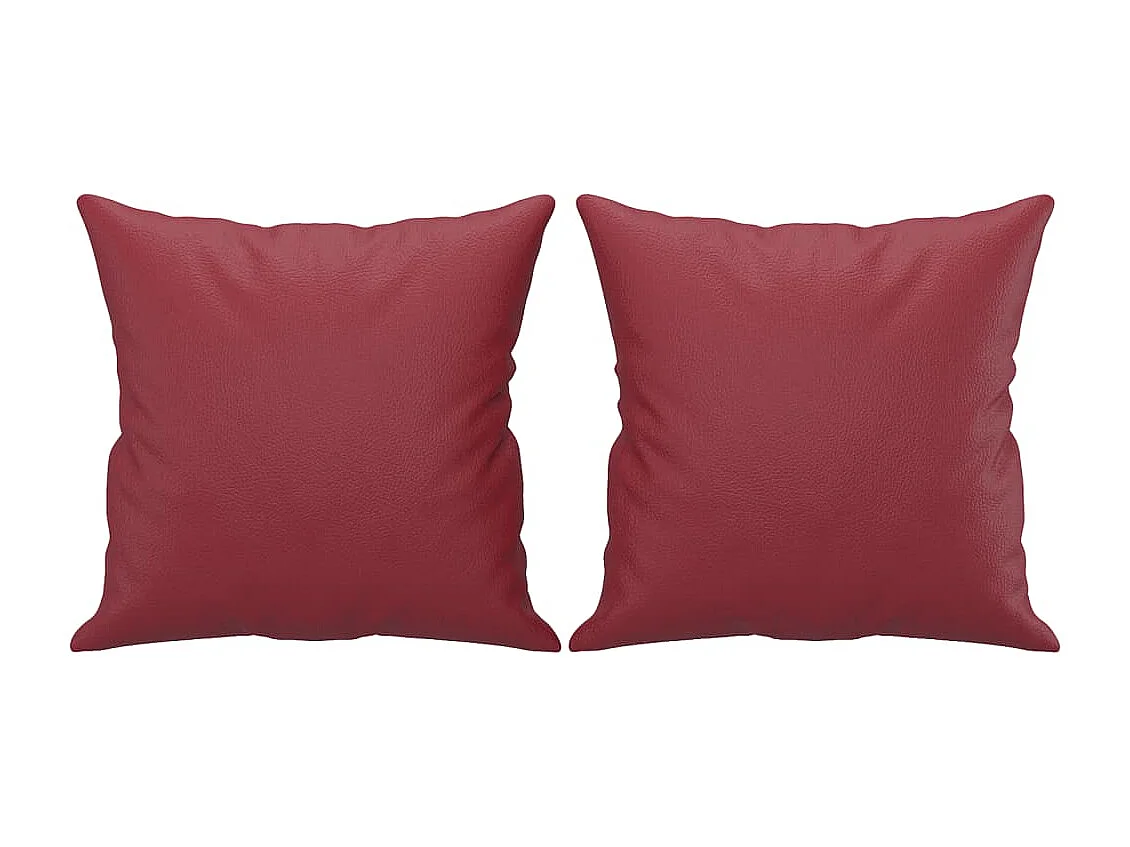 Canapé 2 places avec oreillers bordeaux 120 cm similicuir REO43754