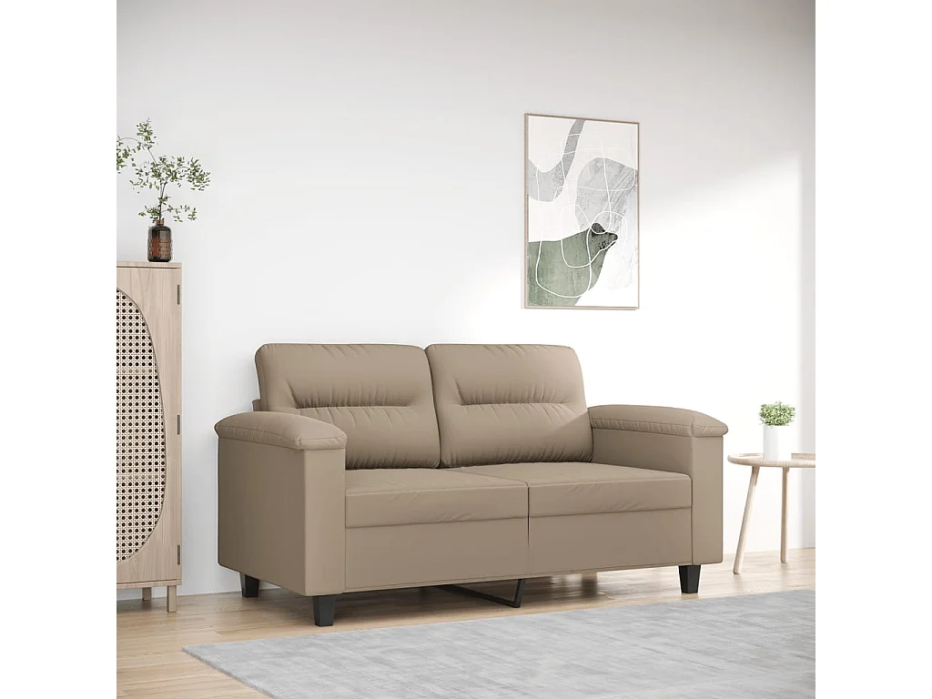 Sofá de 2 plazas de tela microfibra gris taupe 120 cm PWFG74349