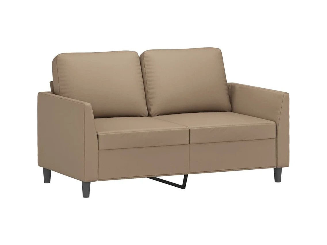 Sofá de 2 plazas de cuero sintético color capuchino 120 cm PWFG85906