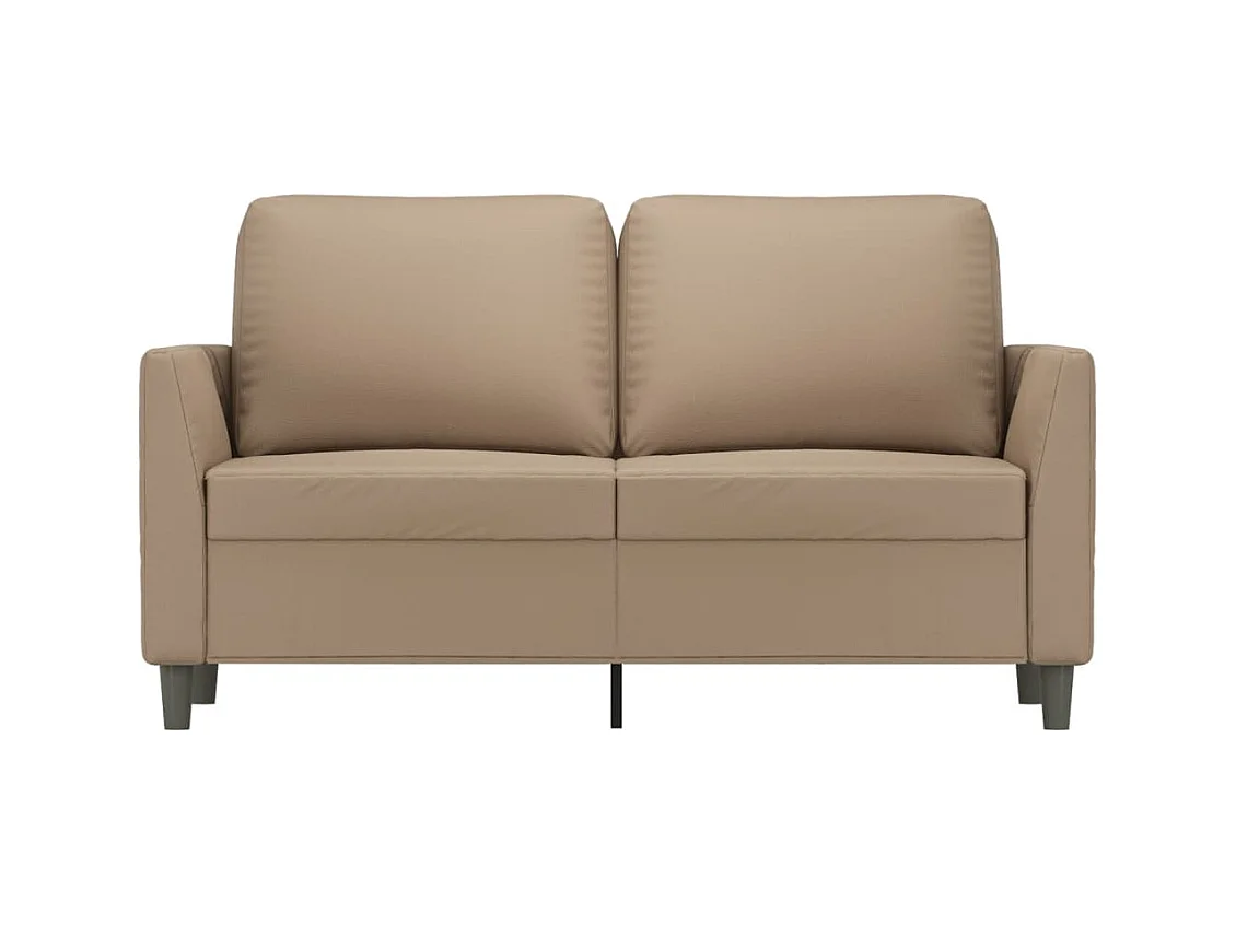 Sofá de 2 plazas de cuero sintético color capuchino 120 cm PWFG85906