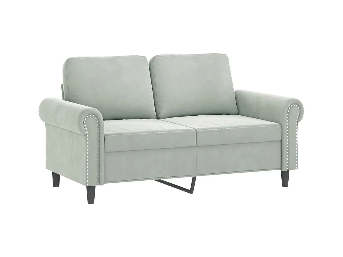 Canapé à 2 places Gris clair 120 cm Velours REO31414