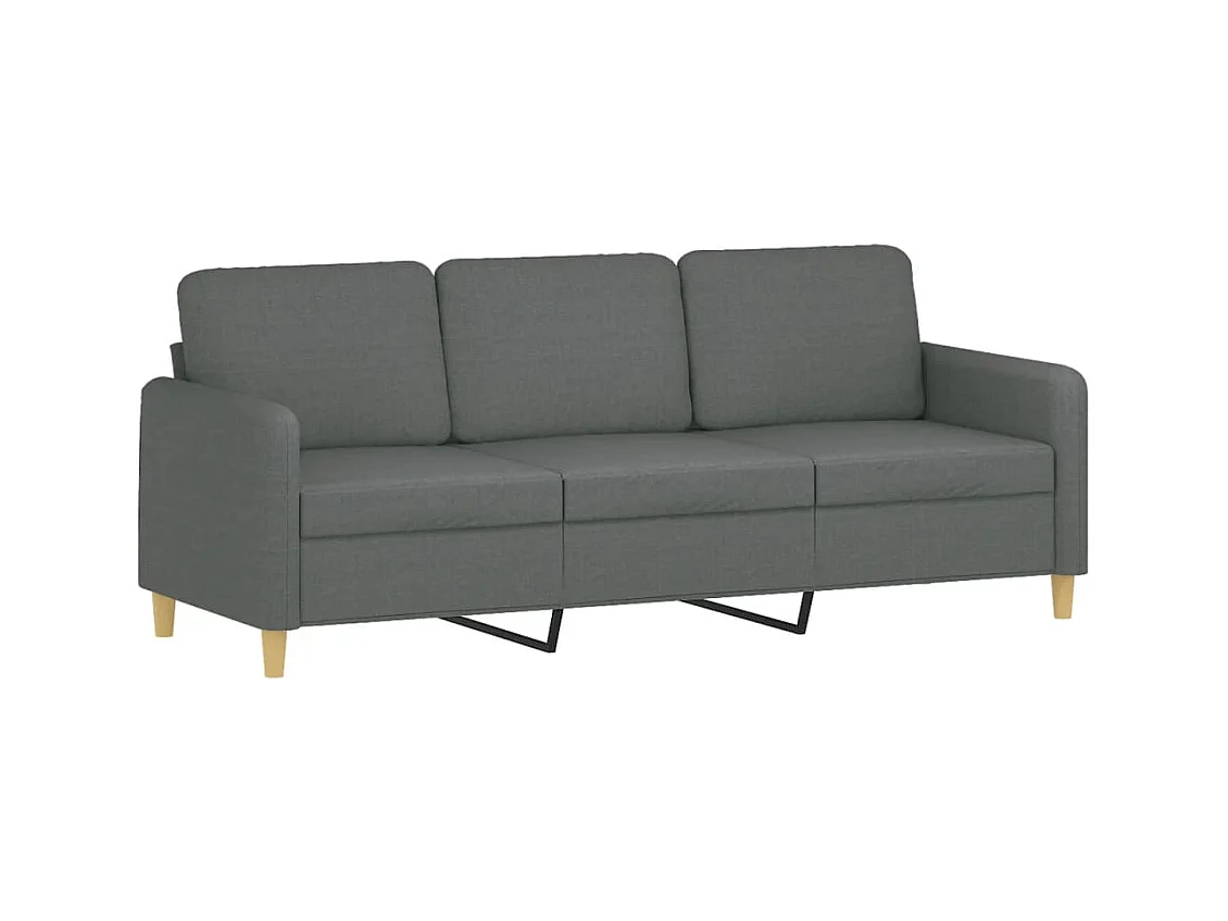 Canapé 3 places avec oreillers gris foncé 180 cm tissu REO52301