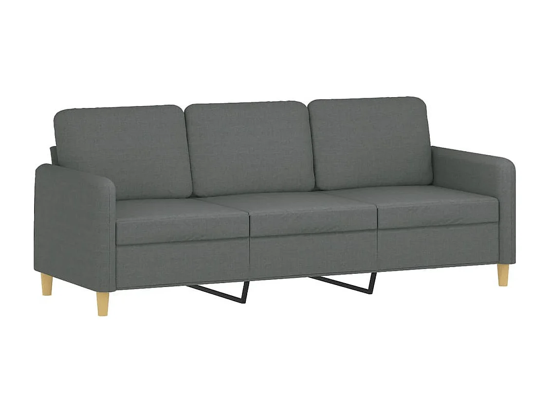 Canapé 3 places avec oreillers gris foncé 180 cm tissu REO52301