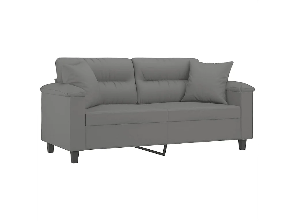 Canapé 2 places avec oreillers gris foncé 140 cm REO22290