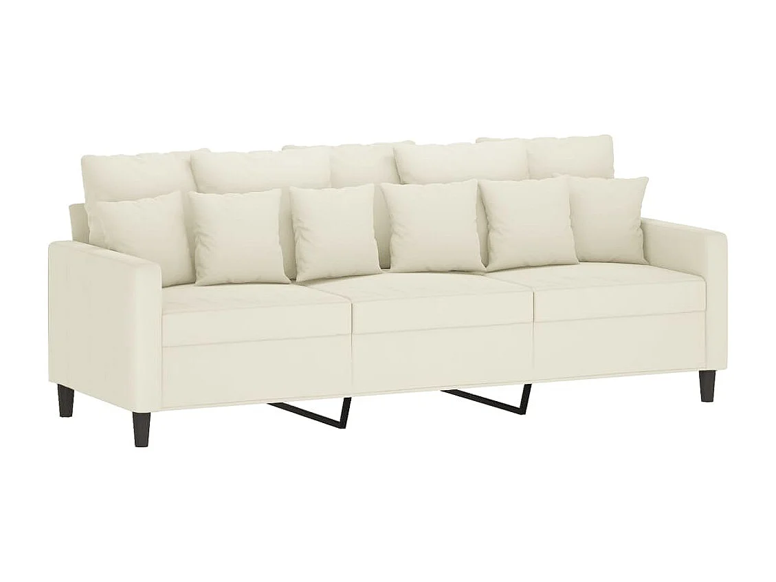 Sofá de 3 lugares 180 cm veludo cor creme PT243846