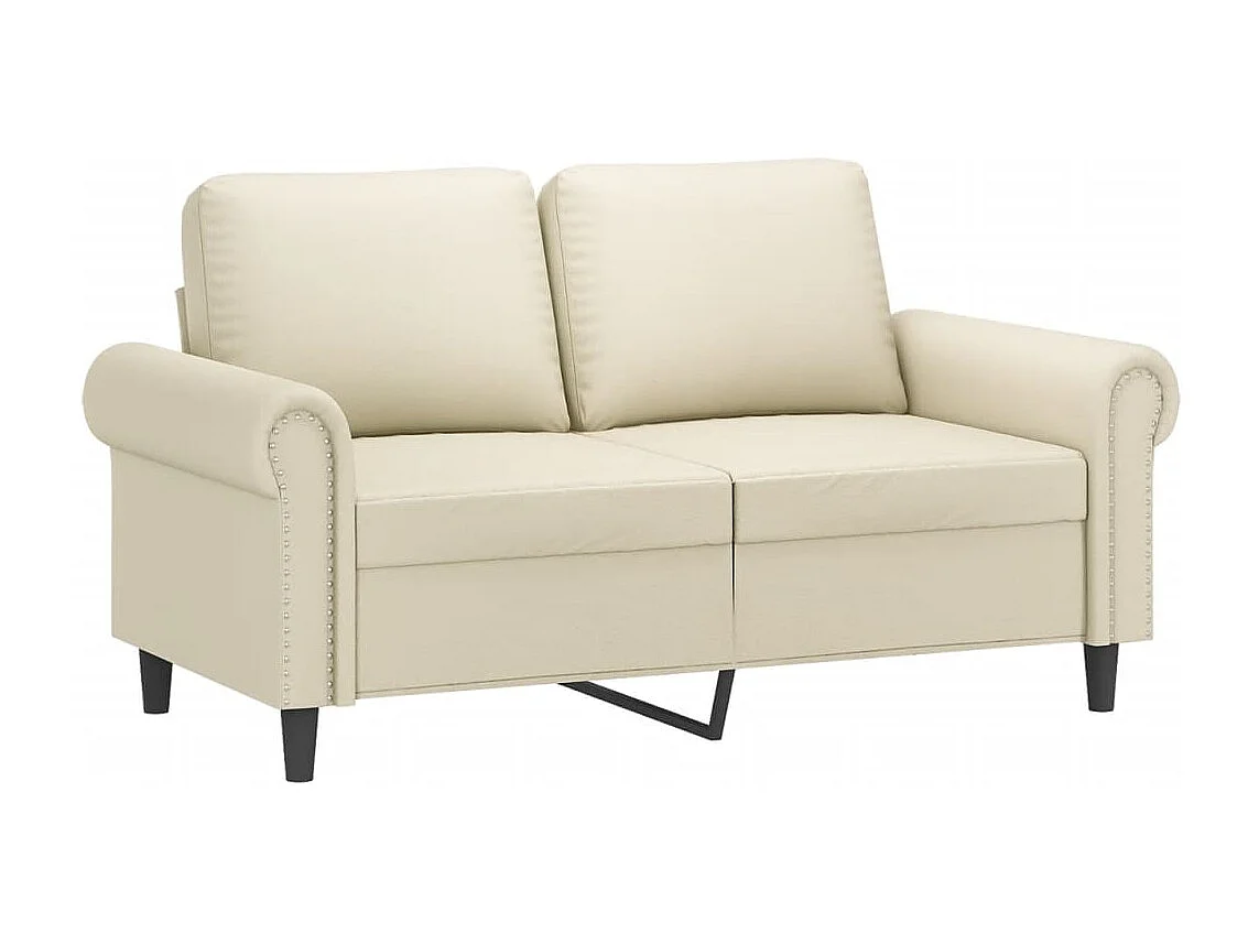 Sofá de 2 plazas de cuero sintético color crema 120 cm PWFG24661