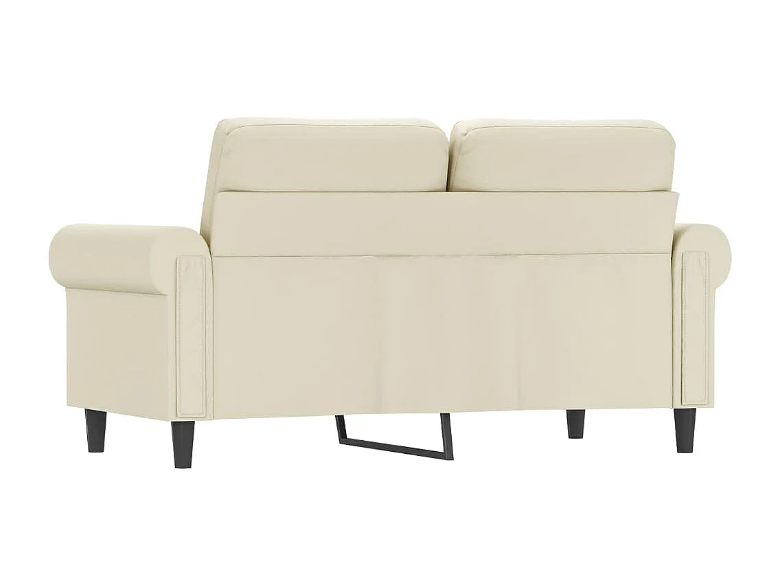 Sofá de 2 plazas de cuero sintético color crema 120 cm PWFG24661