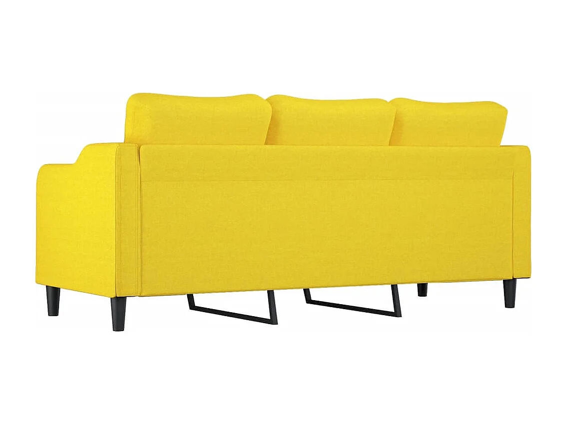 Driezitsbank 180 cm stof lichtgeel NL968807