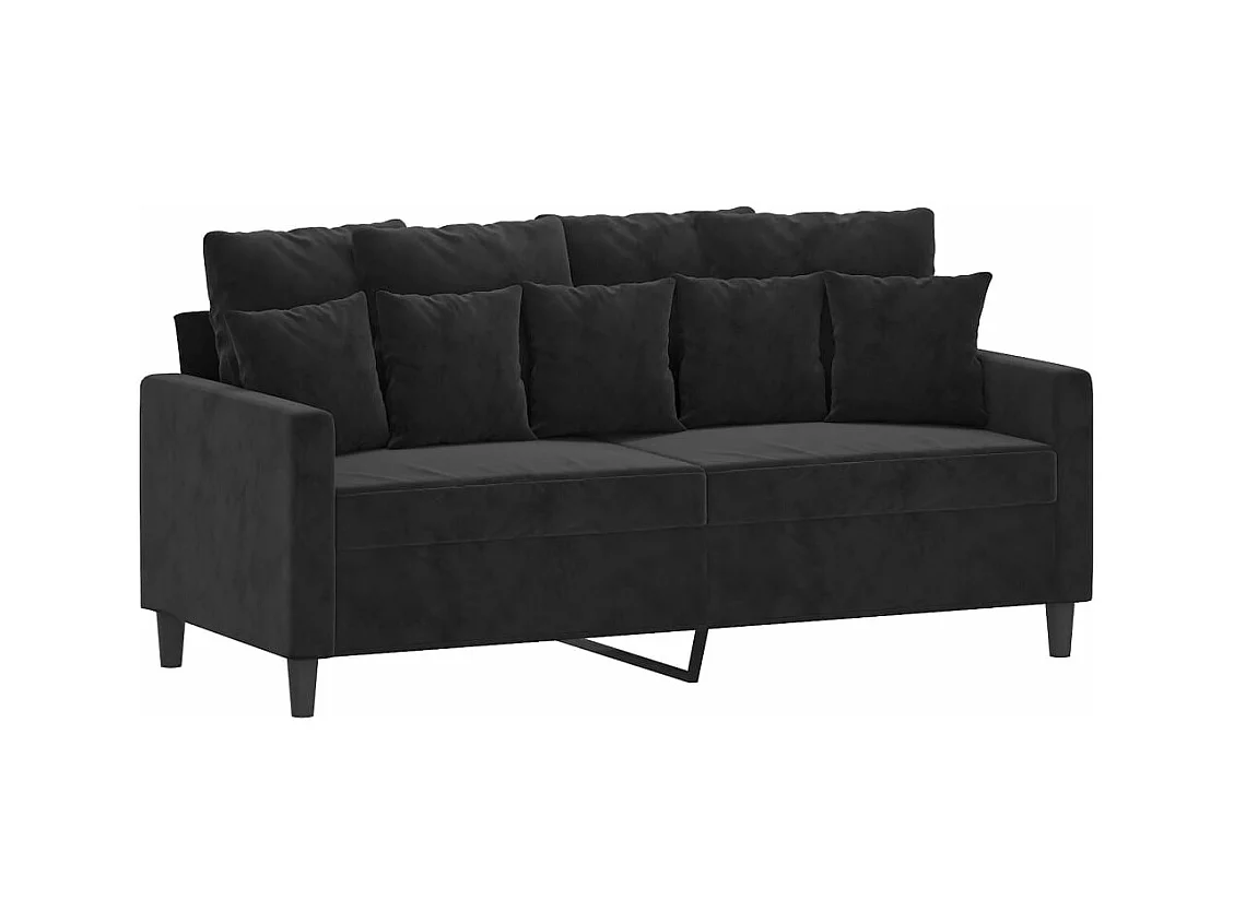 Canapé à 2 places Noir 140 cm Velours REO74699