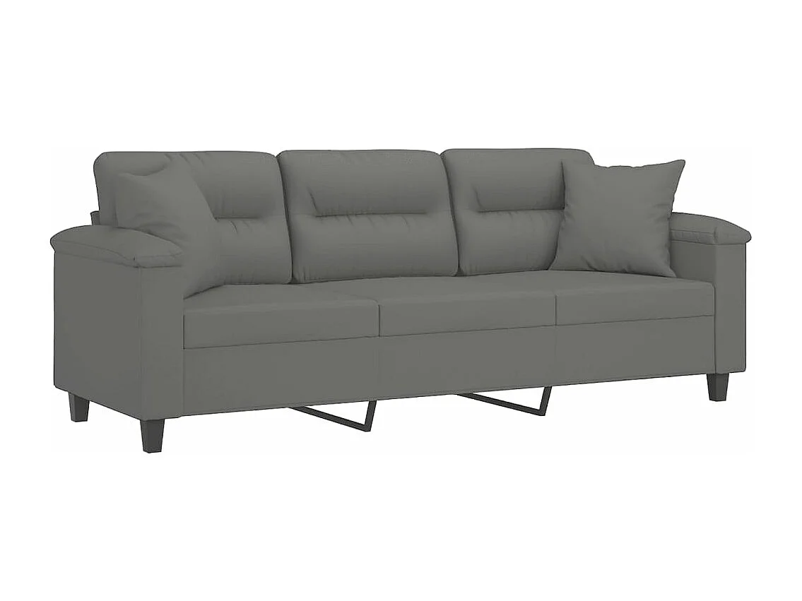 Canapé 3 places avec oreillers gris foncé 180 cm REO37981